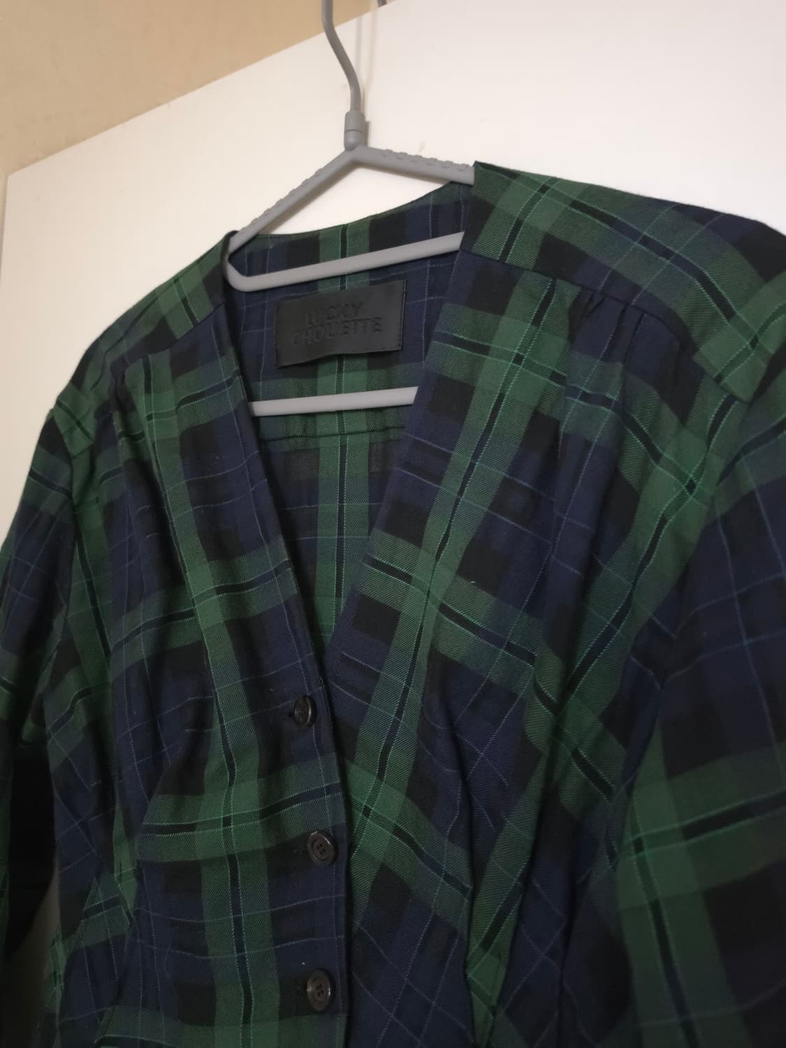 럭키슈에뜨 면 체크 블라우스 상품이미지2