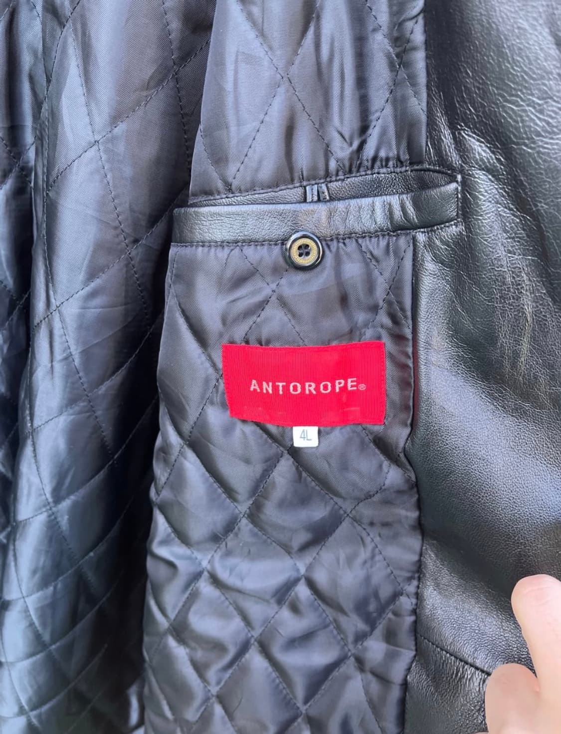 일본 Antorope 레더 카코트(레더 하프 코트) XL 상품이미지6