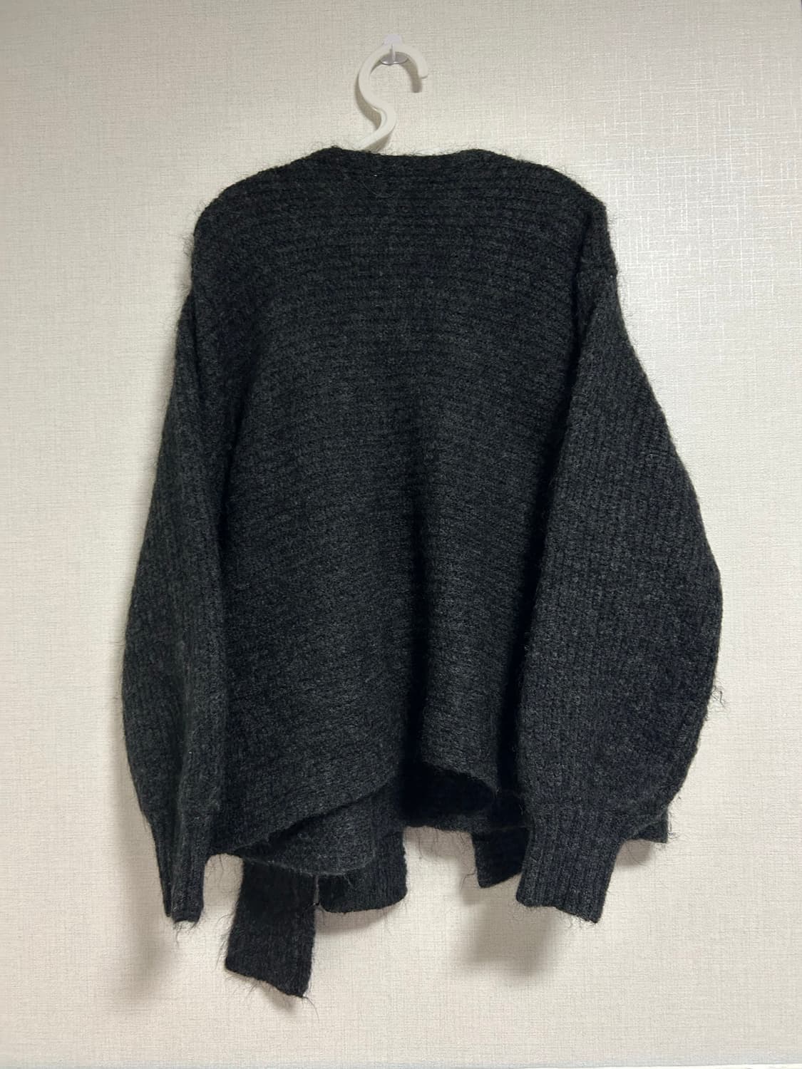 COS 코스 청키 울 랩 가디건 니트 그레이 차콜 챠콜 L  상품이미지8