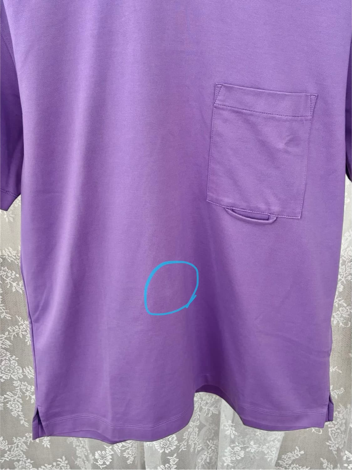46) 솔리드옴므 포켓 반팔 티셔츠 퍼플 상품이미지3