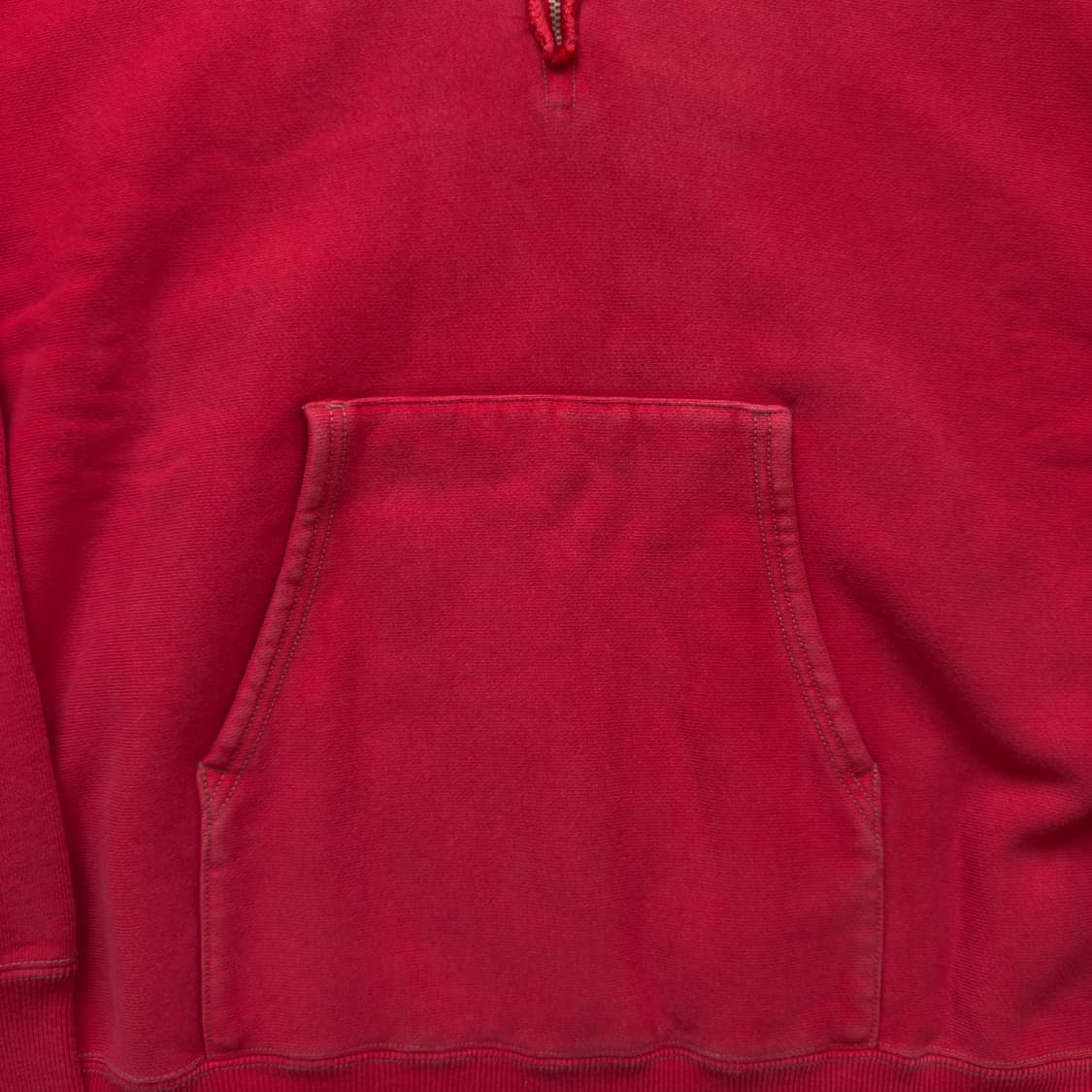 [4] 아프레쎄 24AW 빈티지 하프집업 스웨트 후드 레드 상품이미지3