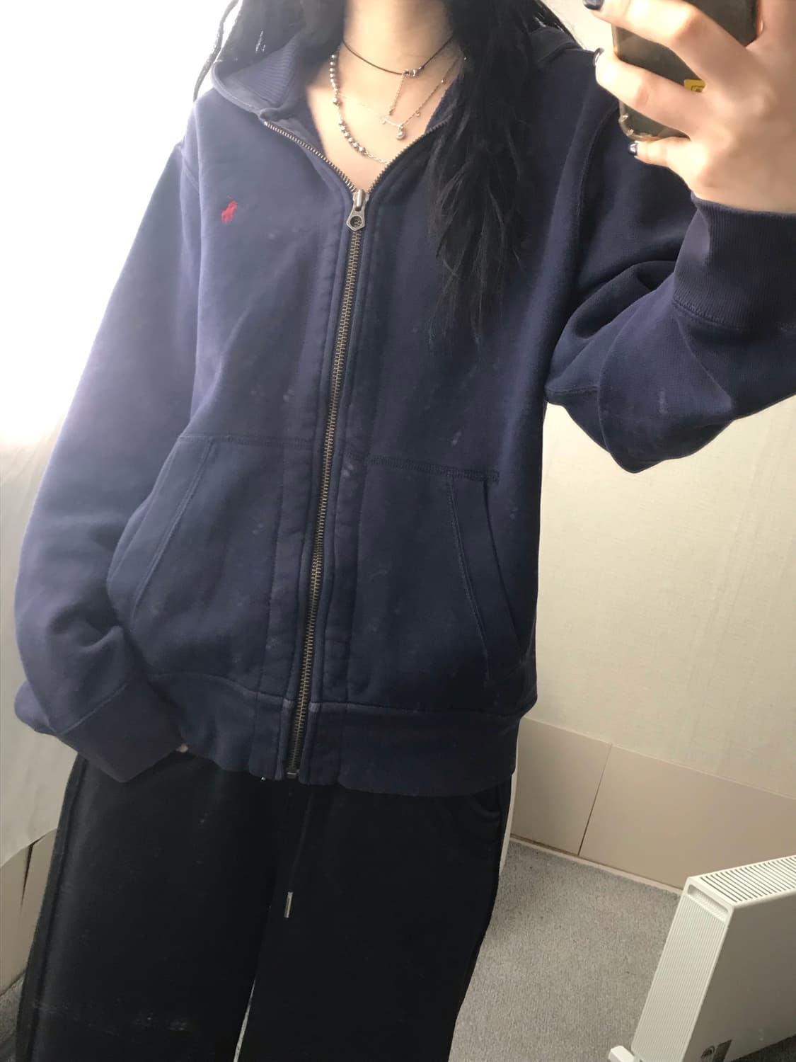 폴로 네이비 스웻 후드집업 상품이미지6