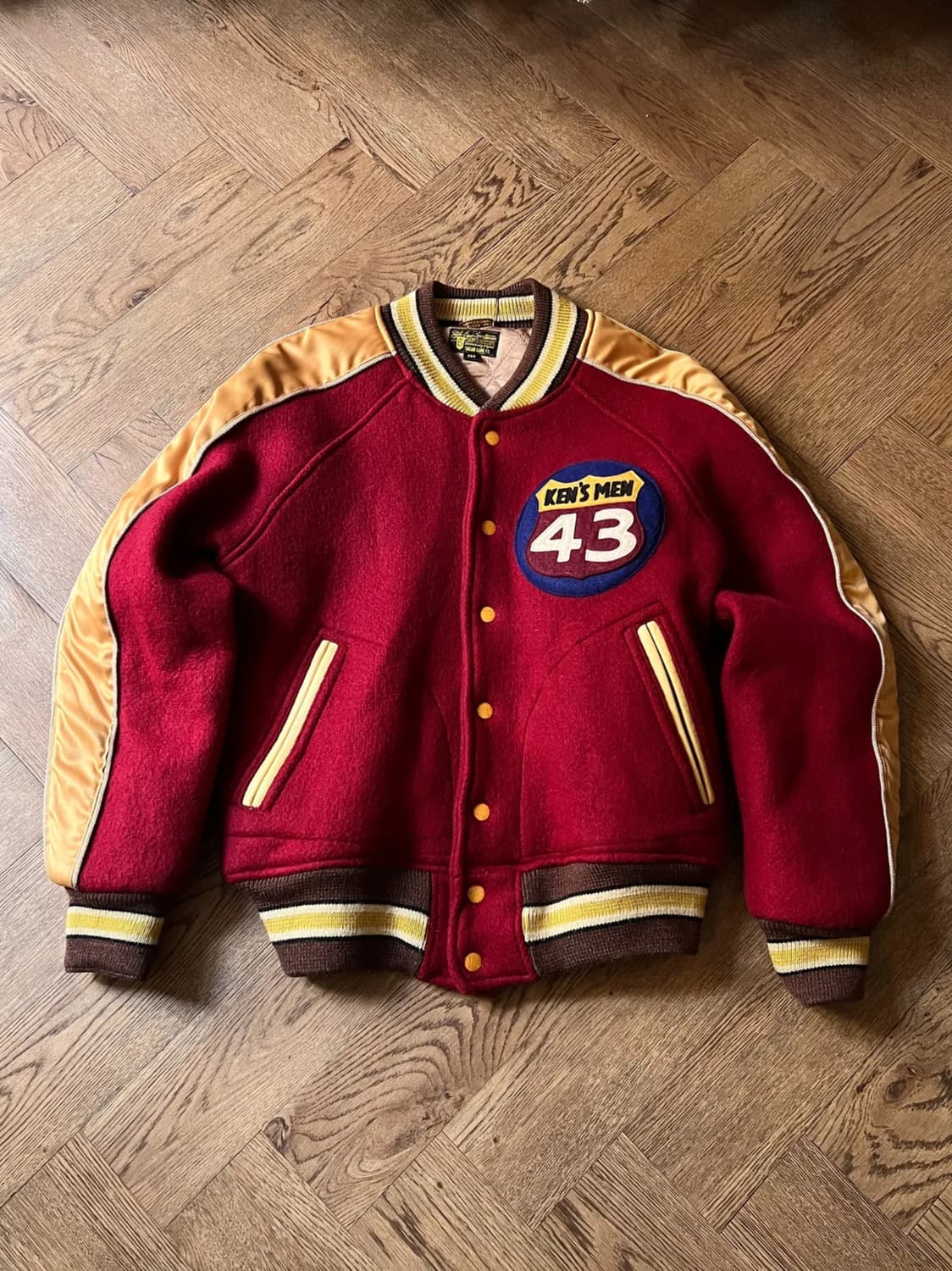 [38R]슈가케인 스타일아이즈 빈티지 레드 울 바시티 자켓 상품이미지1