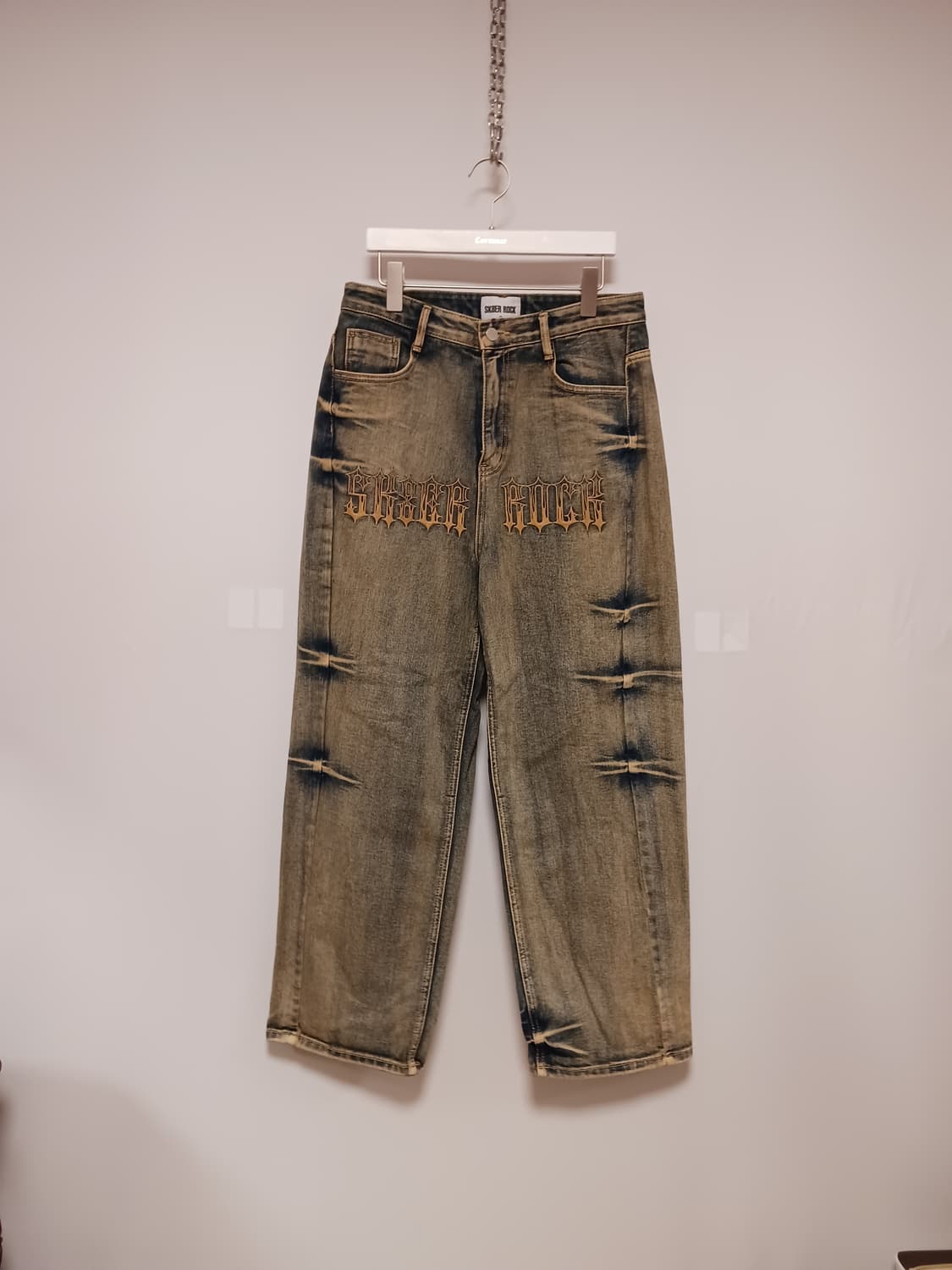 스케이터락 와이드 데님팬츠 상품이미지1