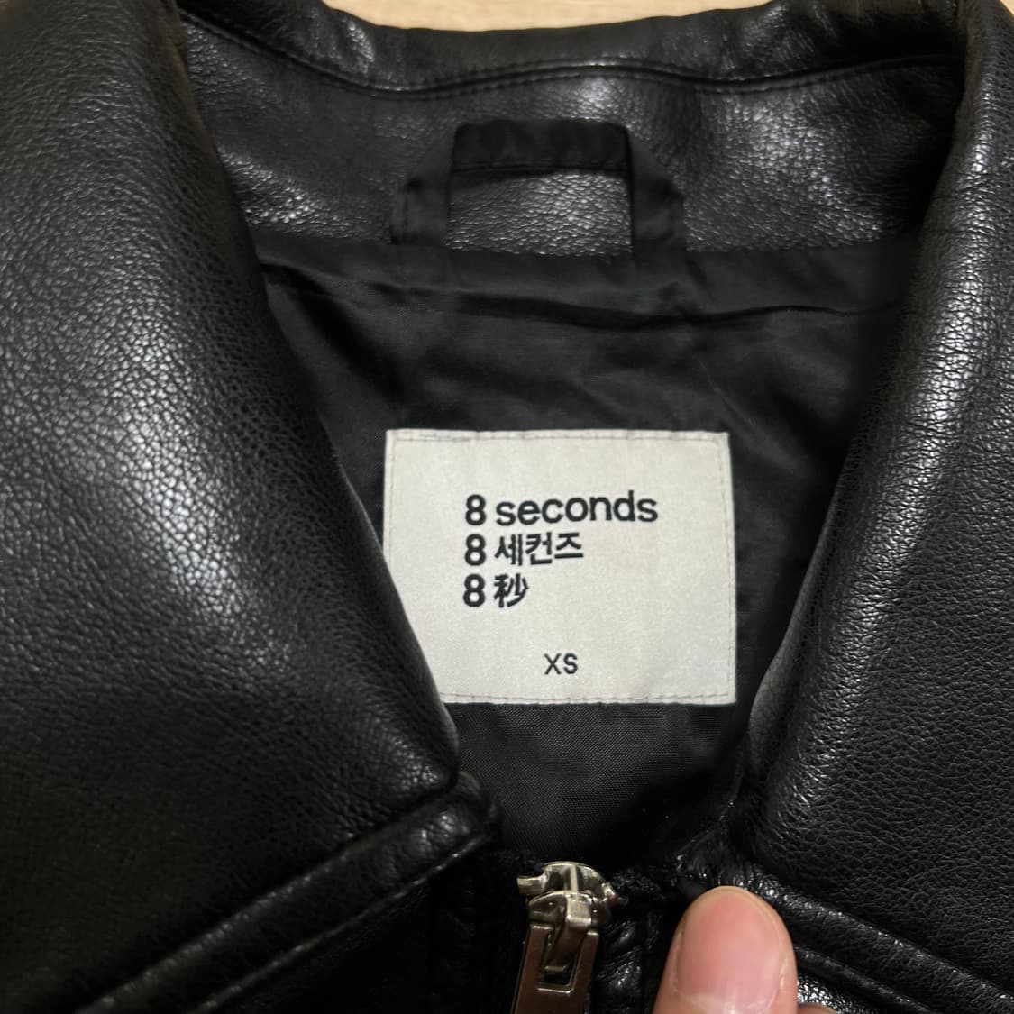 에잇세컨즈 여성 크롭 레더 라이더 가죽자켓 [블랙] XS/85 상품이미지4