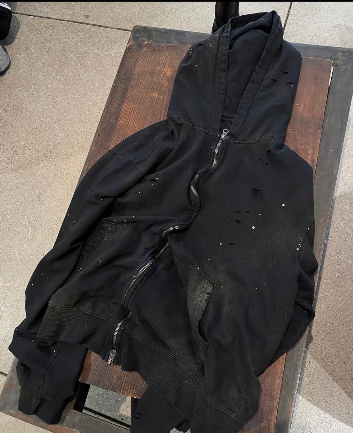  언더마이카 빈티지 웨이빙 지퍼 슬림핏 후드집업 상품이미지4