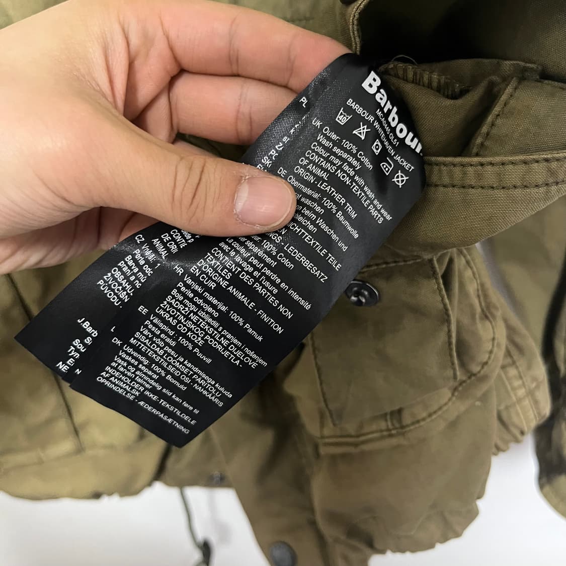 바버 올리브 카키 야상 자켓 상품이미지5