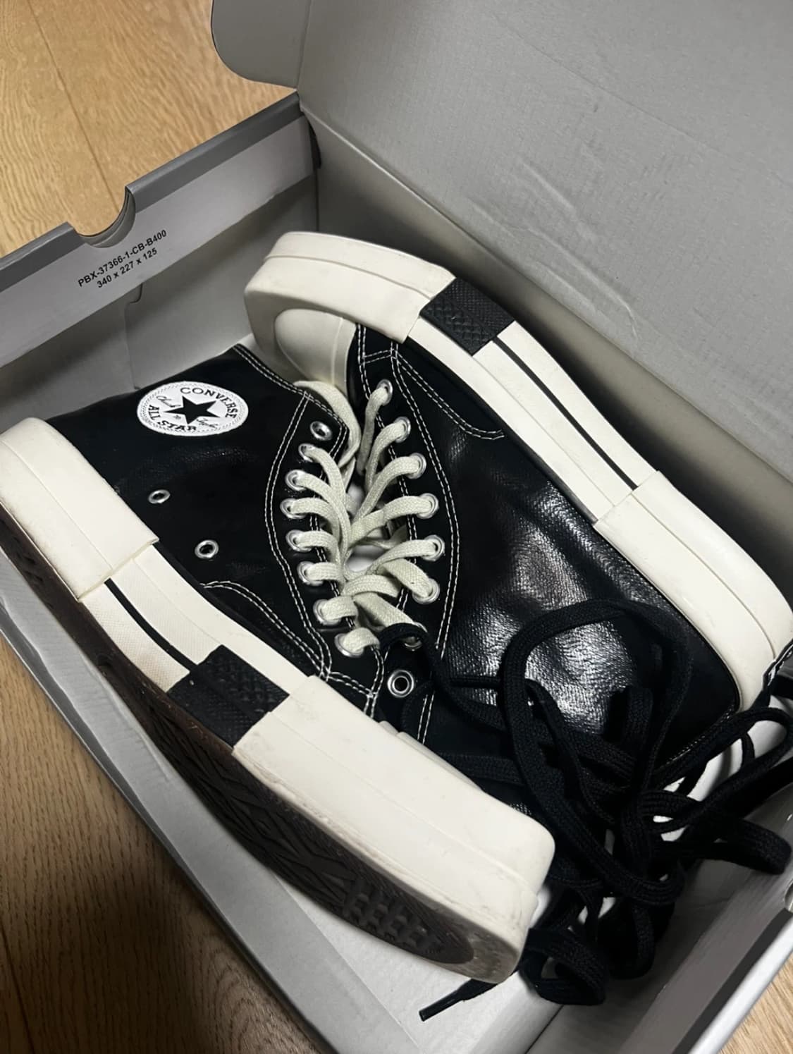 컨버스x릭오웬스 하이 샤인블랙 정품 상품이미지2