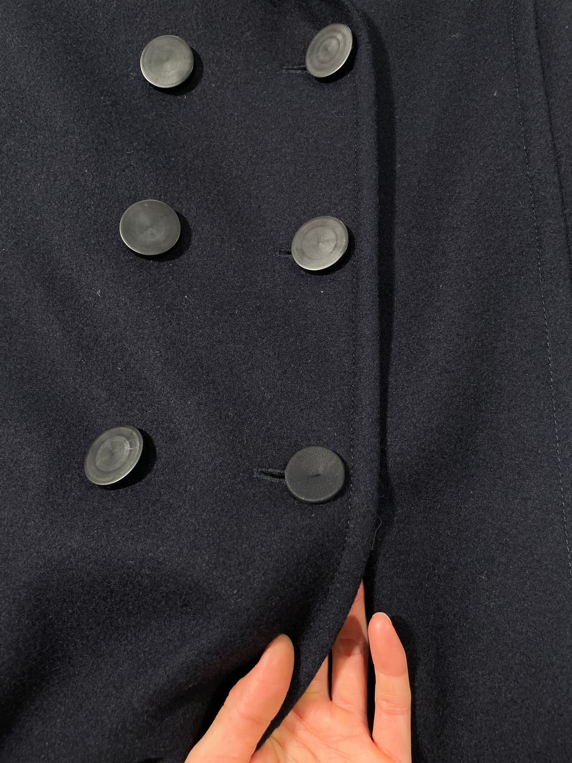 발렌시아가 다크 네이비 더블 브레스티드 울 피코트 상품이미지10