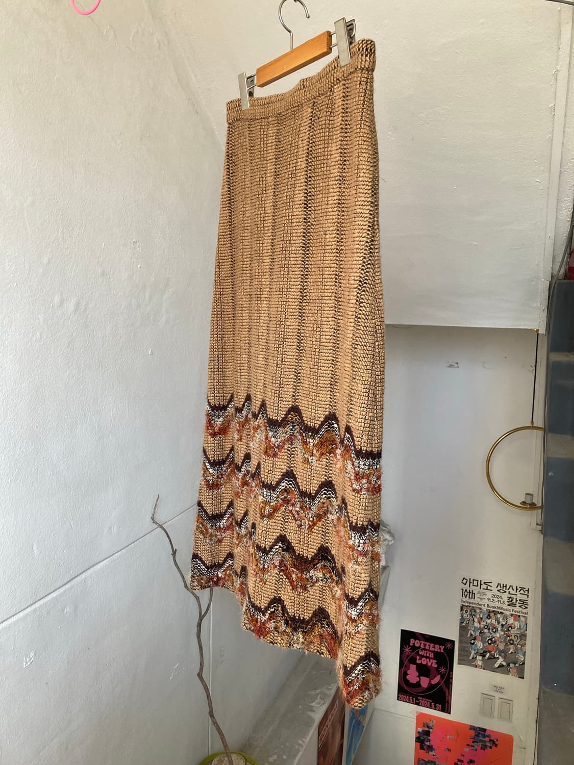 울 에스닉 패턴 롱 스커트 상품이미지4