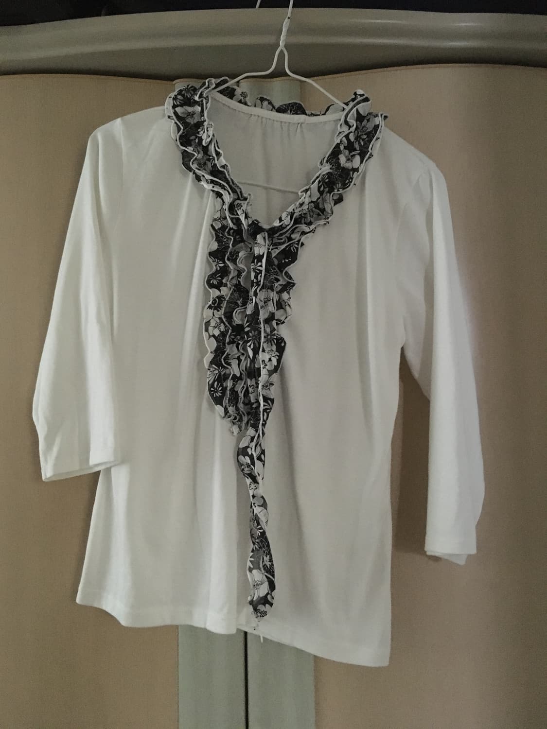 일본빈티지 레이스 프릴 티셔츠 상품이미지1