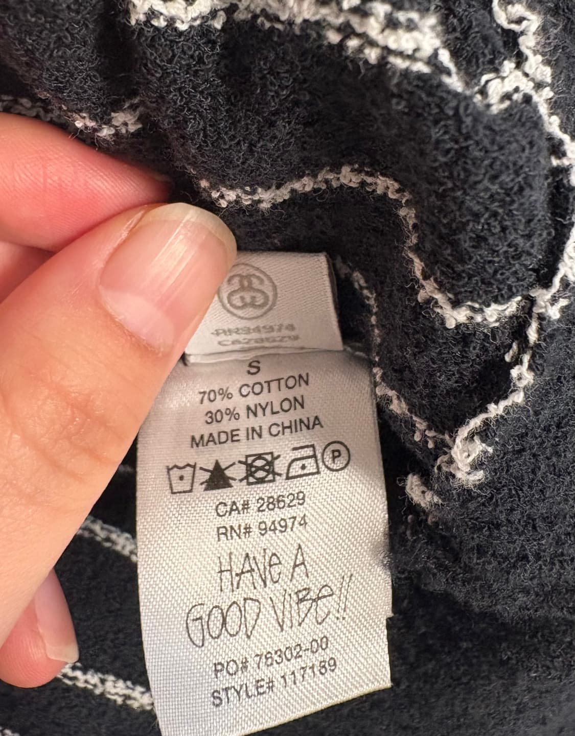 스투시 라이트웨이트 롱슬리브 집 폴로 블랙 스트라이프 s사이즈 상품이미지3