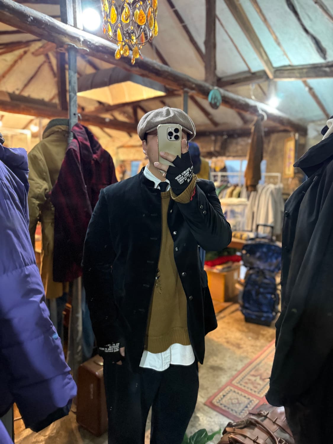 RARE Polo High Neck Collar Velvet Jacket 상품이미지9