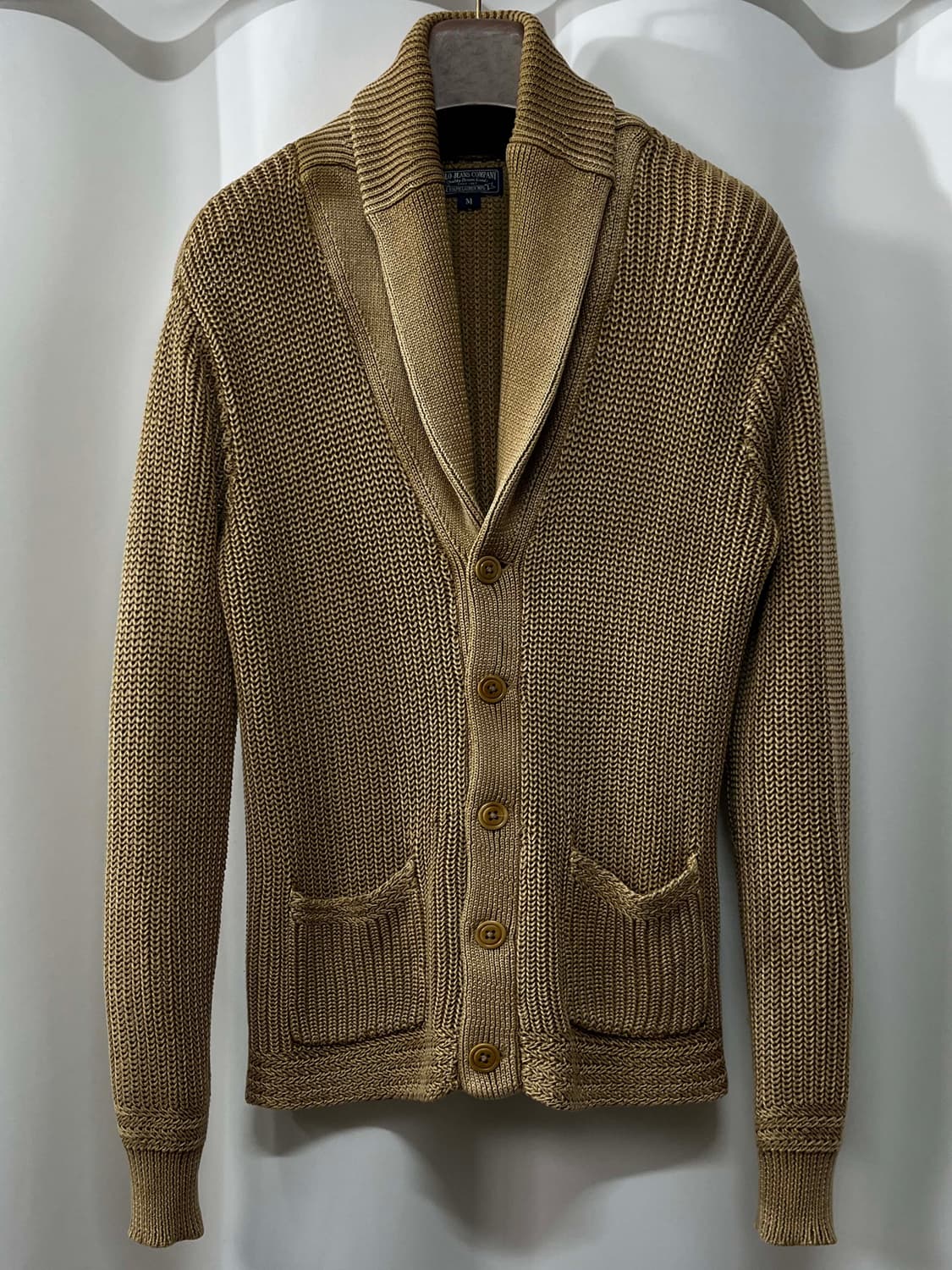 폴로 랄프로렌 탄베이지 피그먼트 워시드 코튼 셔들 니트 자켓 상품이미지1