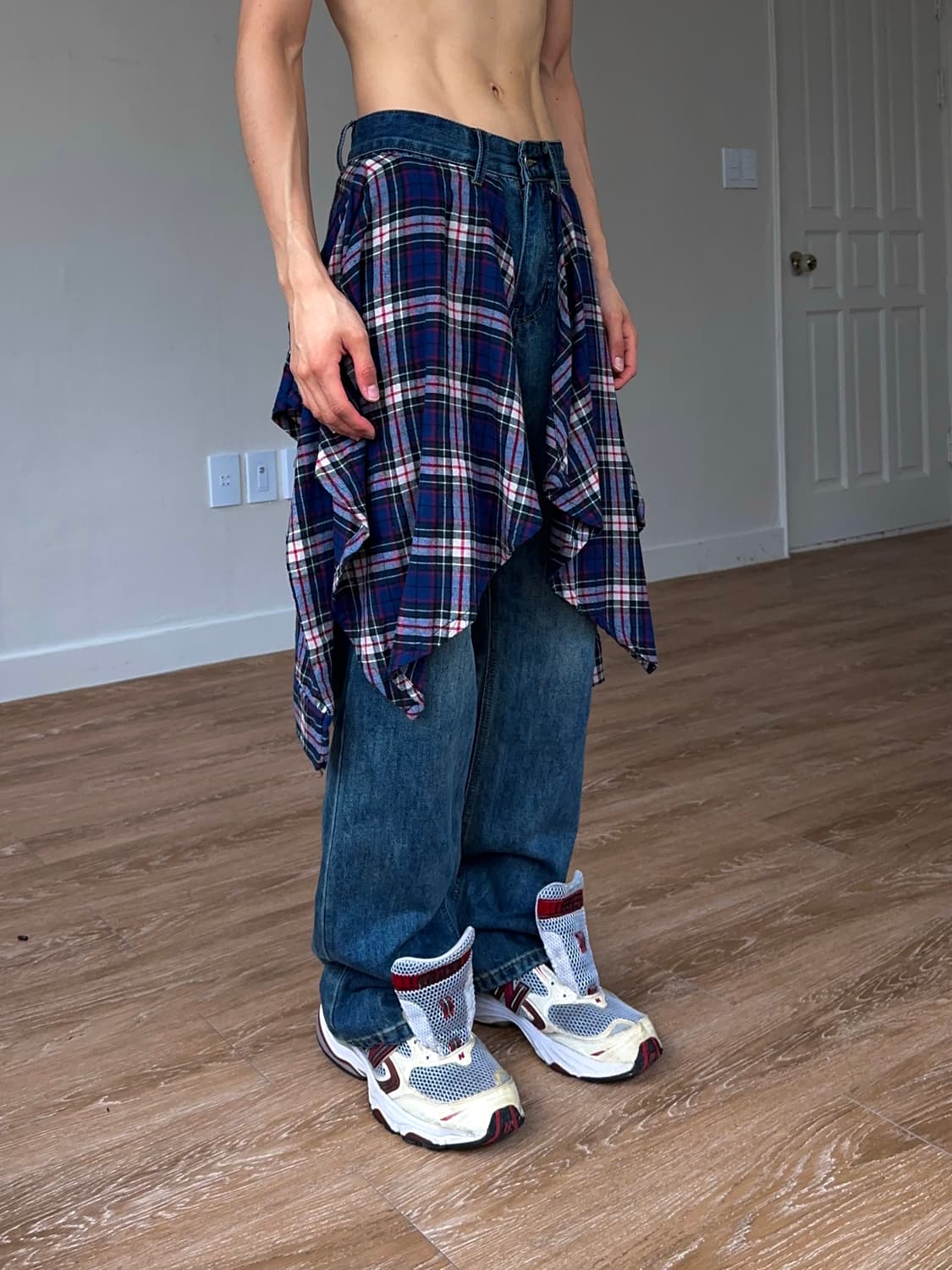 RHNDE 셔츠 레이어드 데님 팬츠 상품이미지4