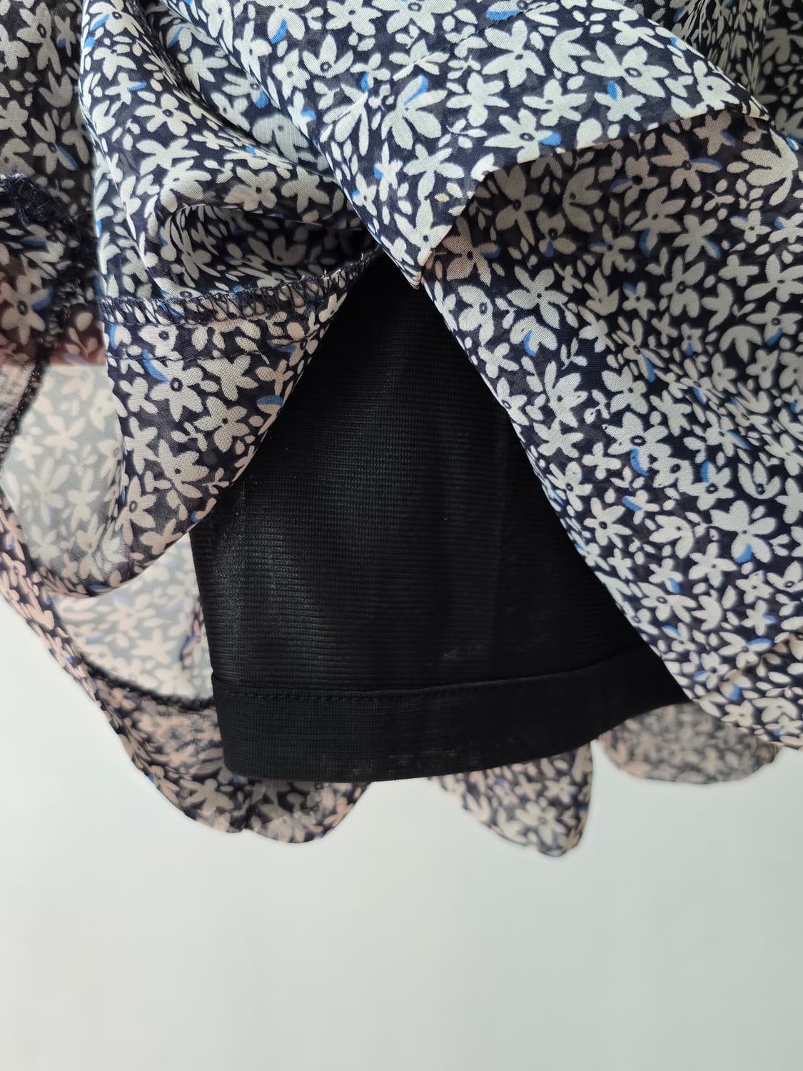 빈티지 네이비 플라워 버튼 스커트 상품이미지4