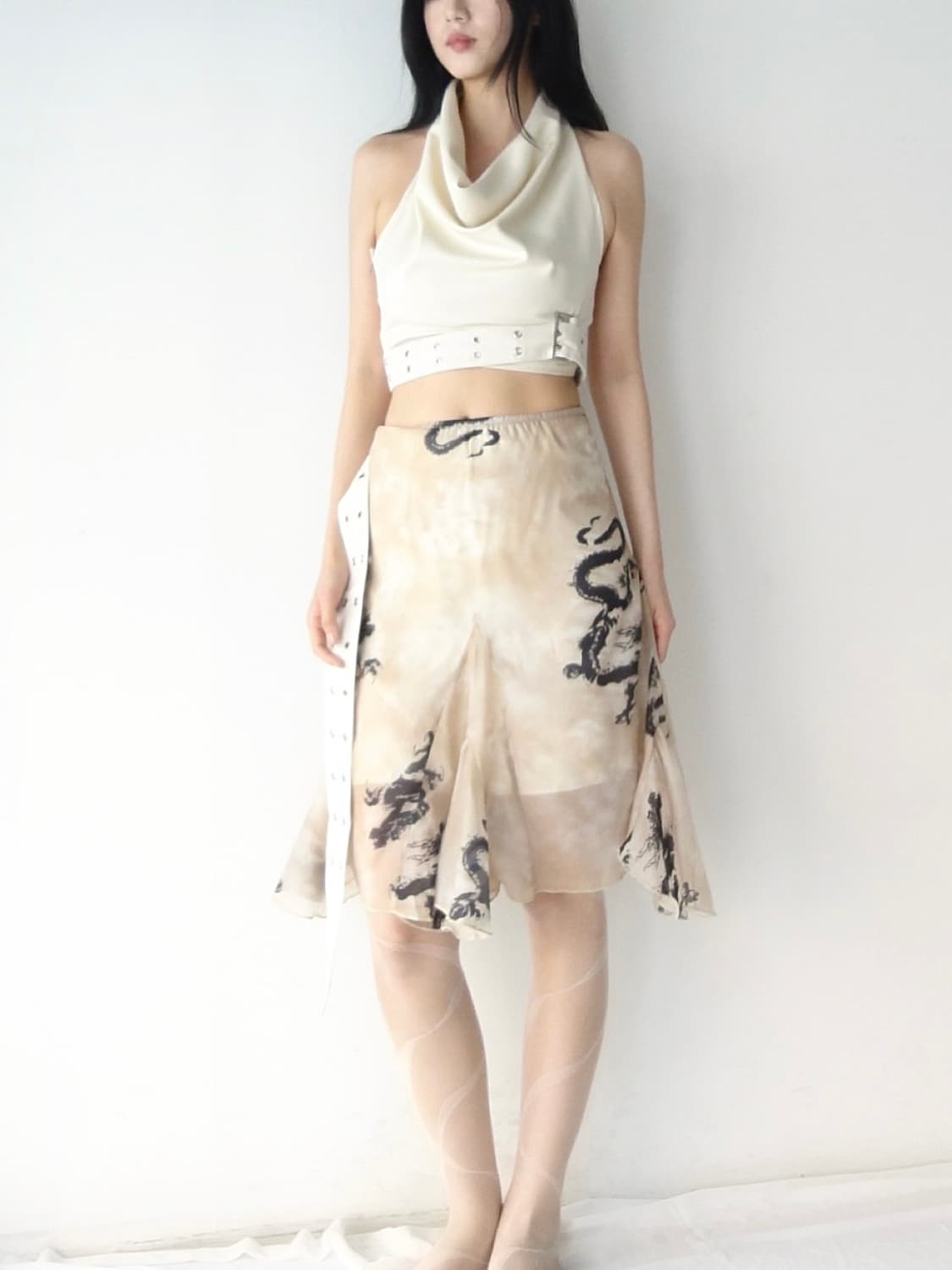 Dragon fly skirt / yellow beige 상품이미지6