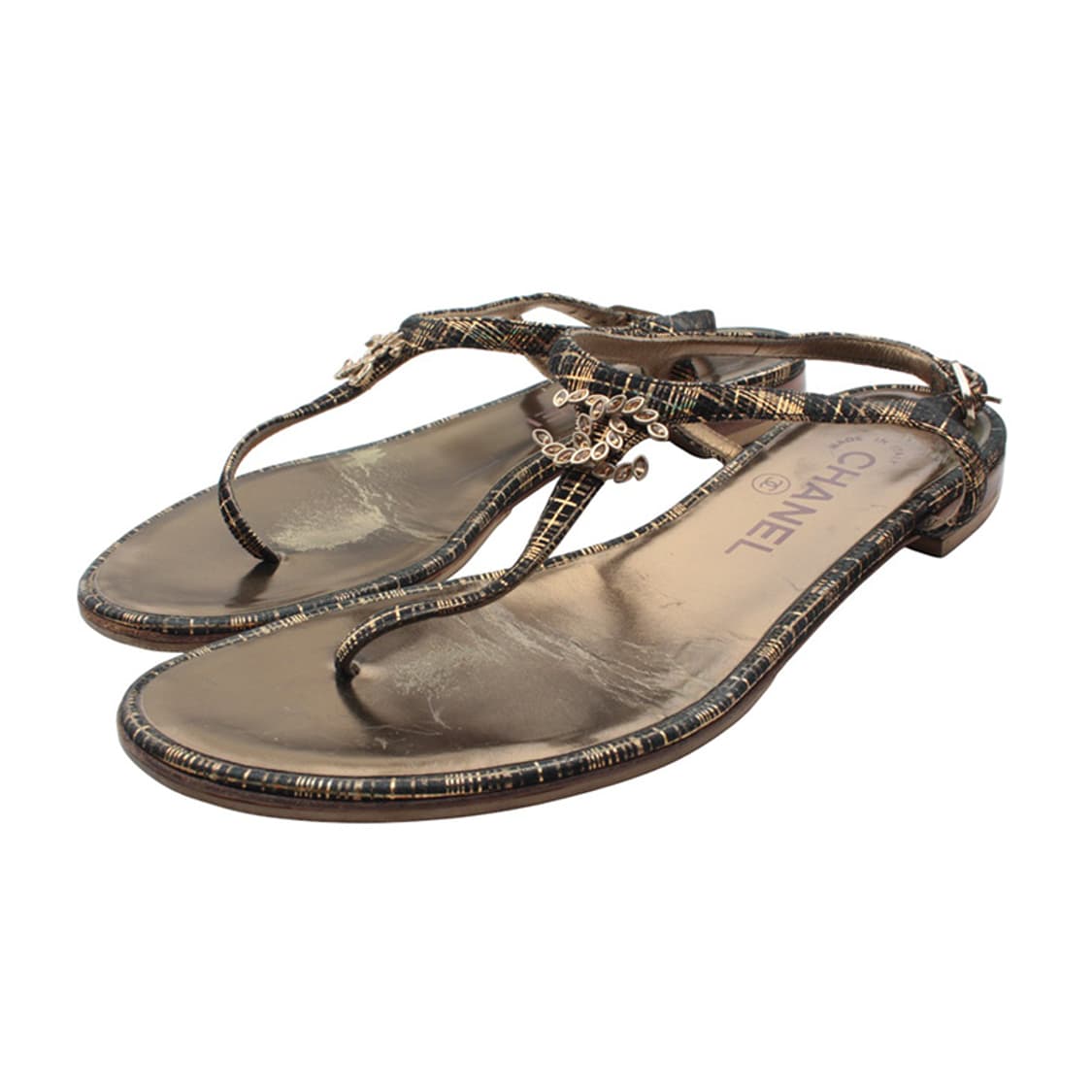 샤넬 투톤체크 조리 샌들 35반 C 상품이미지1