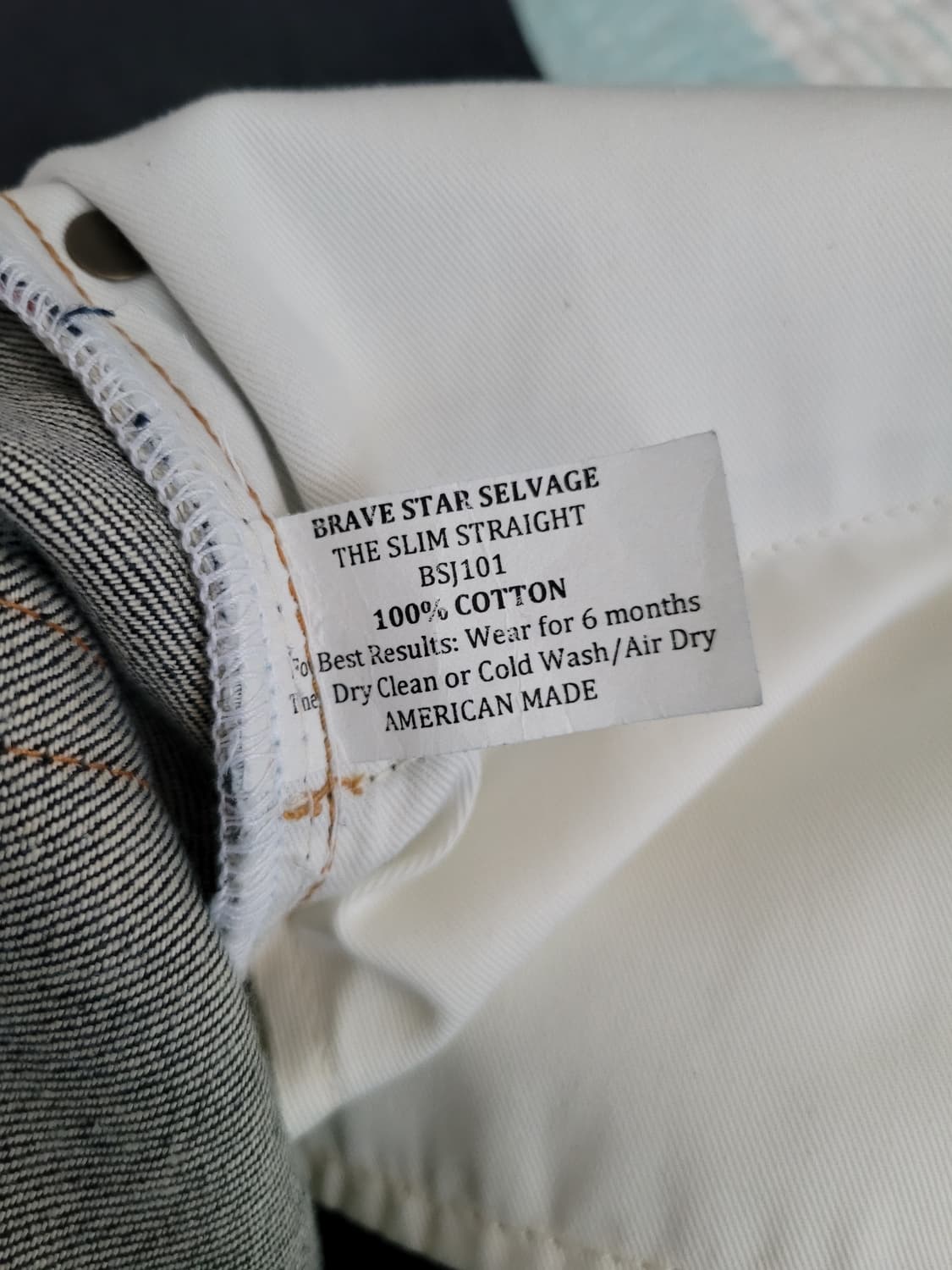 브레이브스타 BraveStar 13온스 콘밀 리지드 셀비지데님 32사이즈 상품이미지6