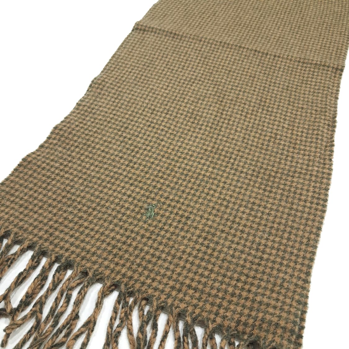 MX364 폴로 랄프로렌 100% 램스울 올리브그린 하운드투스 머플러 상품이미지4