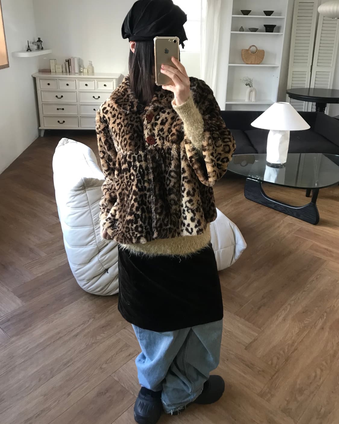 vintage pattern fur jacket 상품이미지1