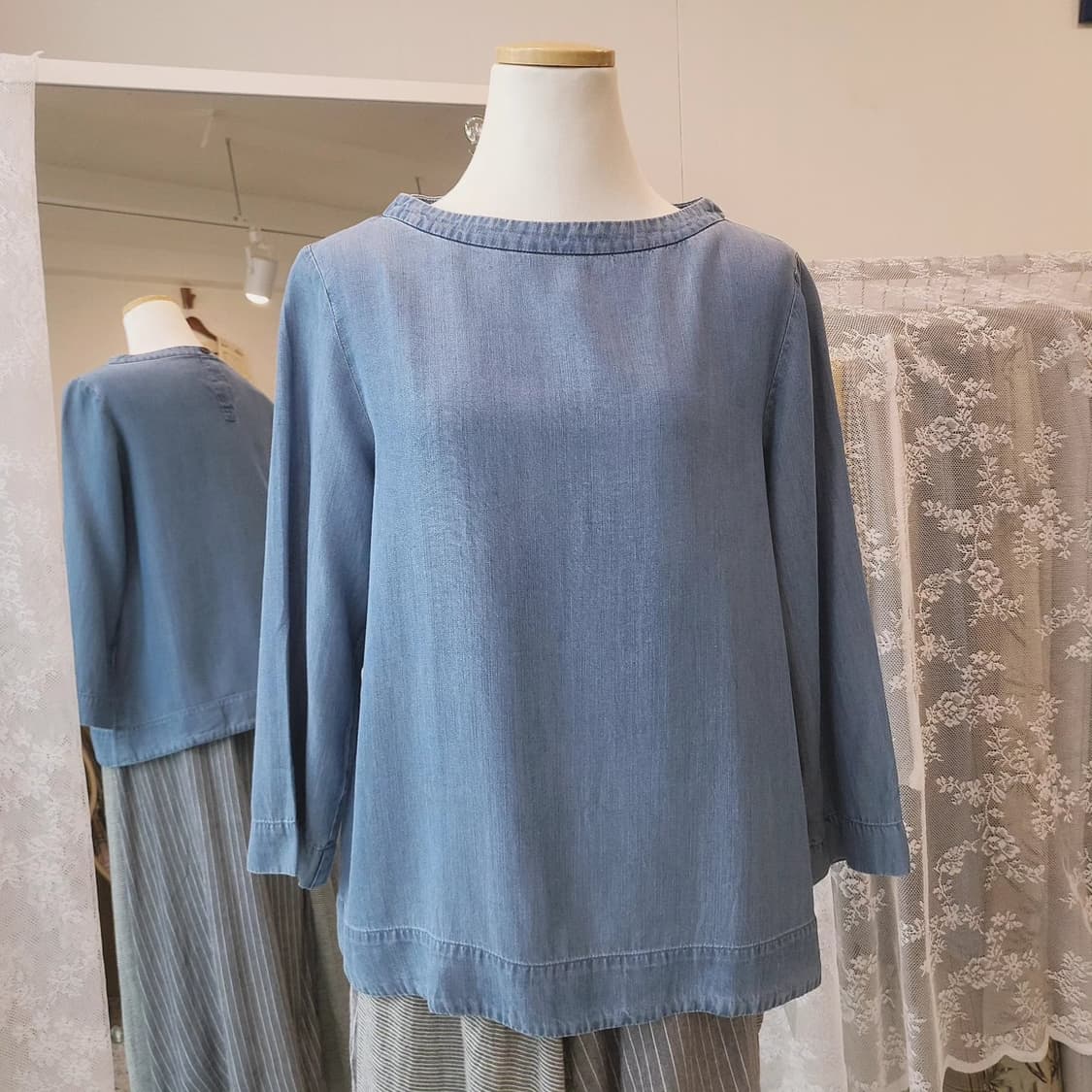 Muji 텐셀 데님 블라우스 상품이미지8