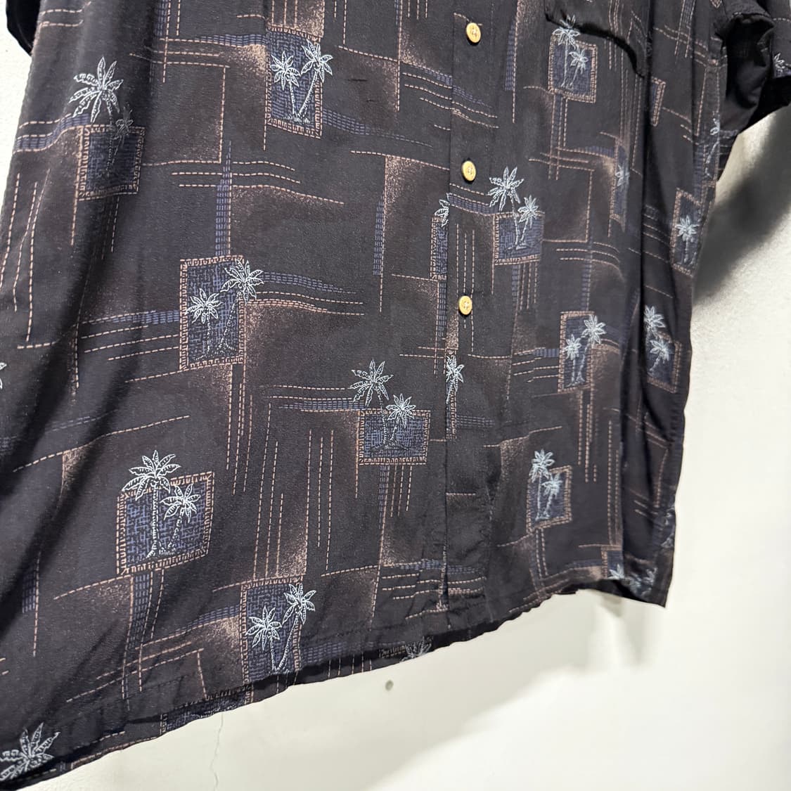 VTG 빈티지 야자수 풀 패턴 레이온 반팔 셔츠 상품이미지3
