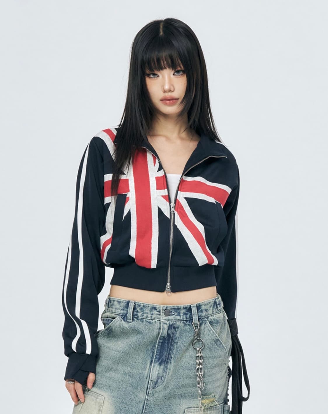 스키즘 인듀싱 UNION JACK TRACK TOP NAVY 상품이미지2