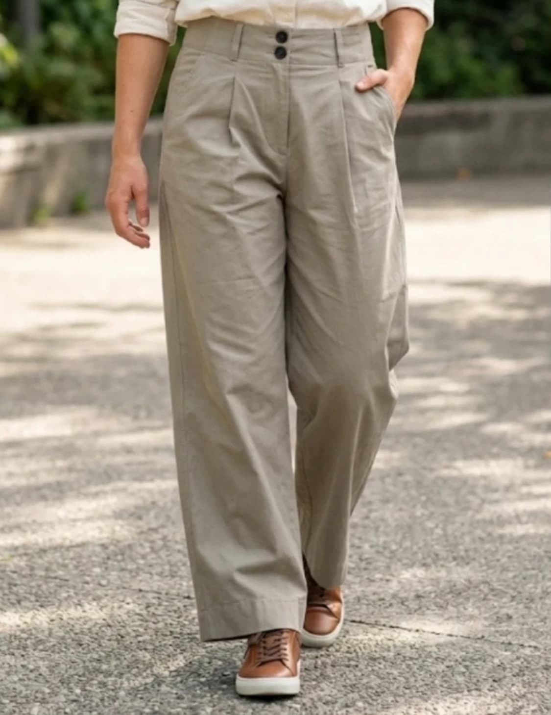 구호 베이지 핀턱 와이드 팬츠 상품이미지1