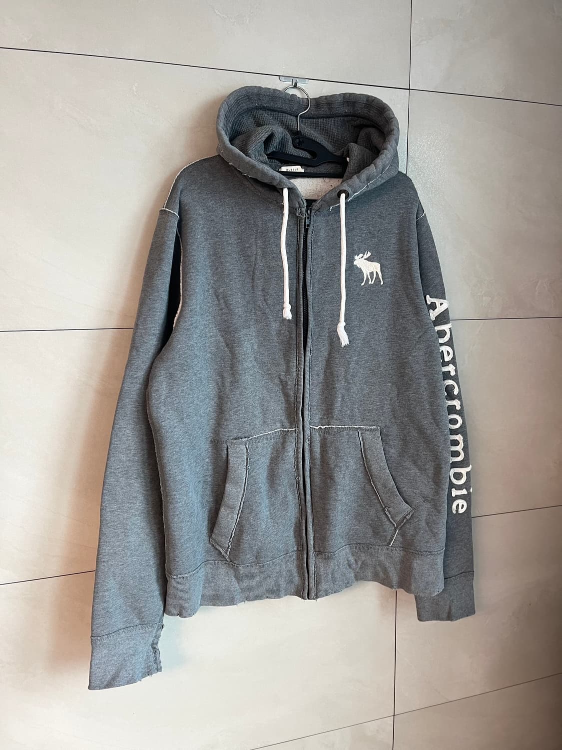 [XL] 아베크롬비 화이트 순록 후드집업 그레이 상품이미지4