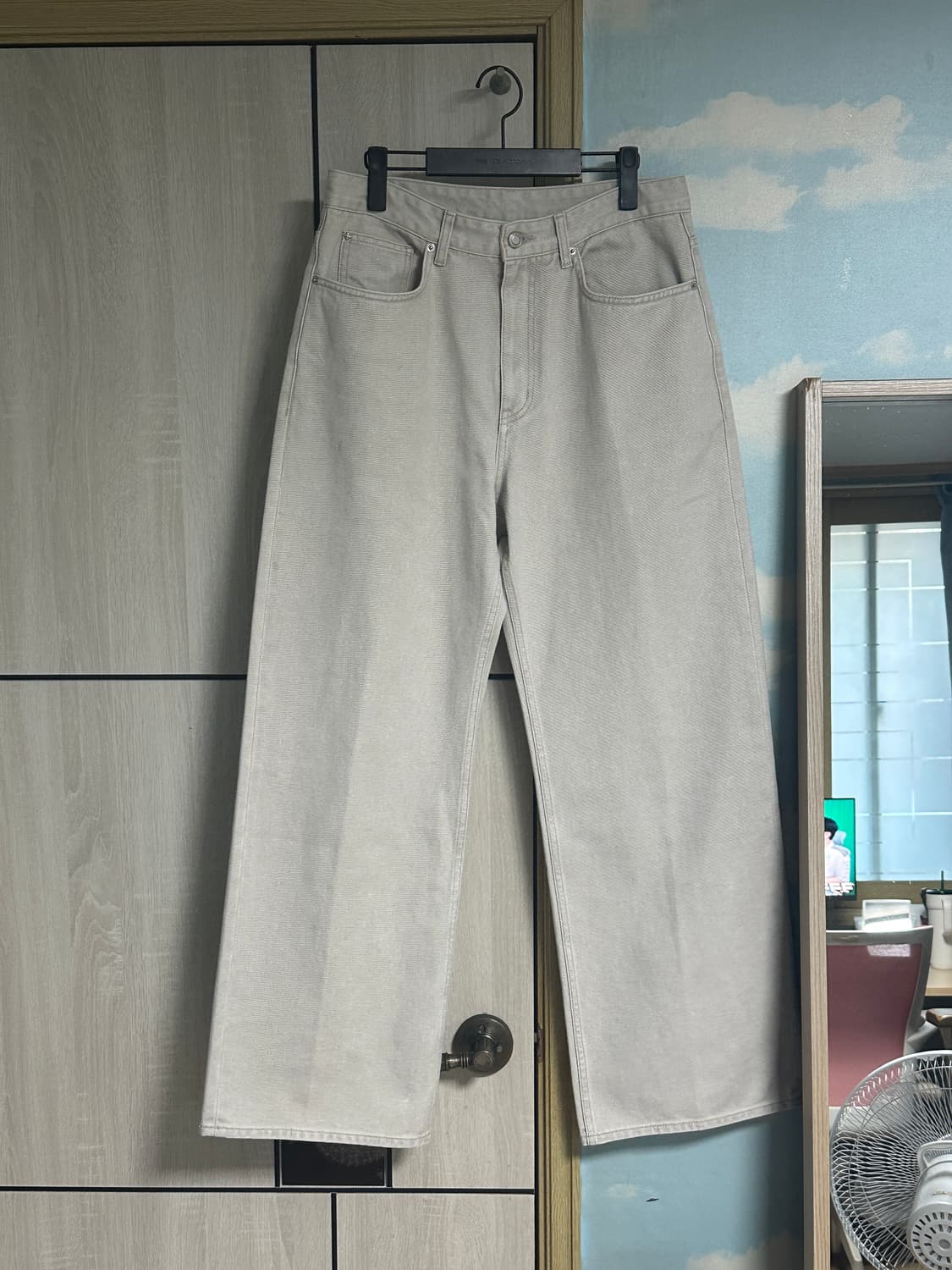 (30/32) 벨리에 트루 와이드 데님 팬츠 - 크림 상품이미지2