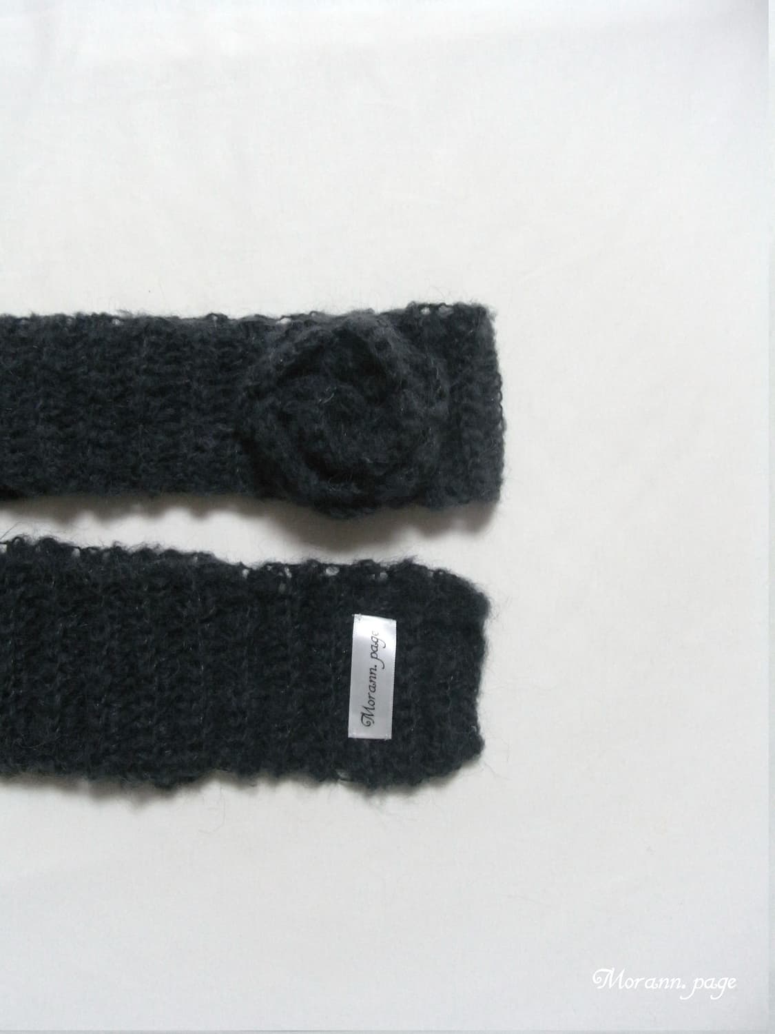 crochet mohair rose scarf charcoal 상품이미지2