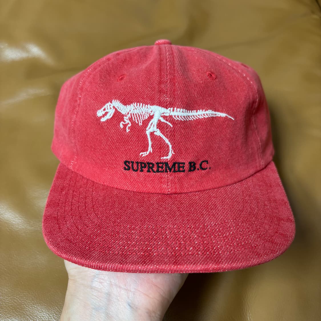 Supreme 슈프림 쥬라기 워시드 데님 레드 6패널 볼캡 모자 상품이미지8