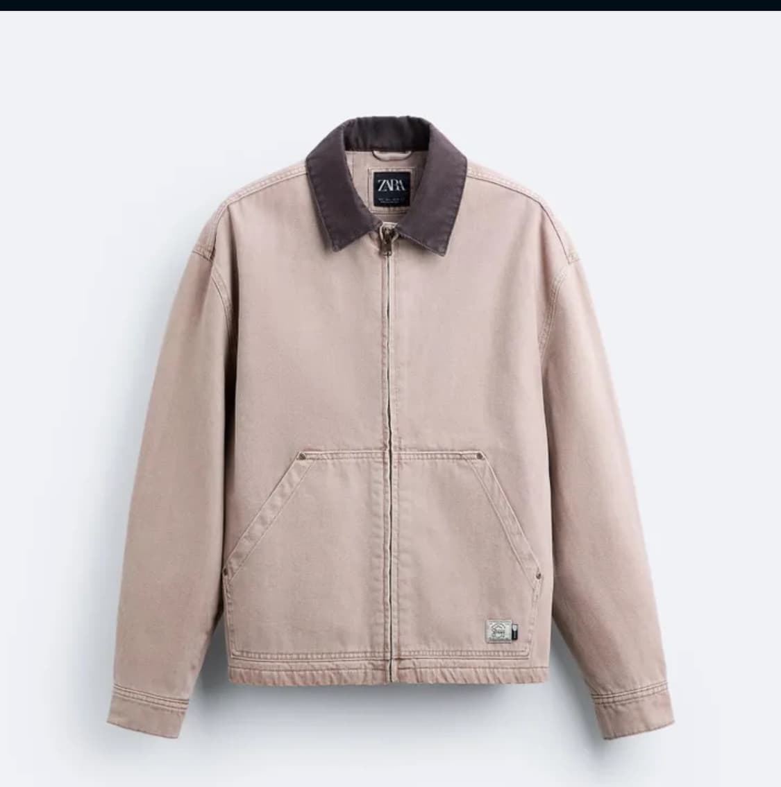 L사이즈 자라 콘트라스트 워크 자켓 라이트 탄 상품이미지1