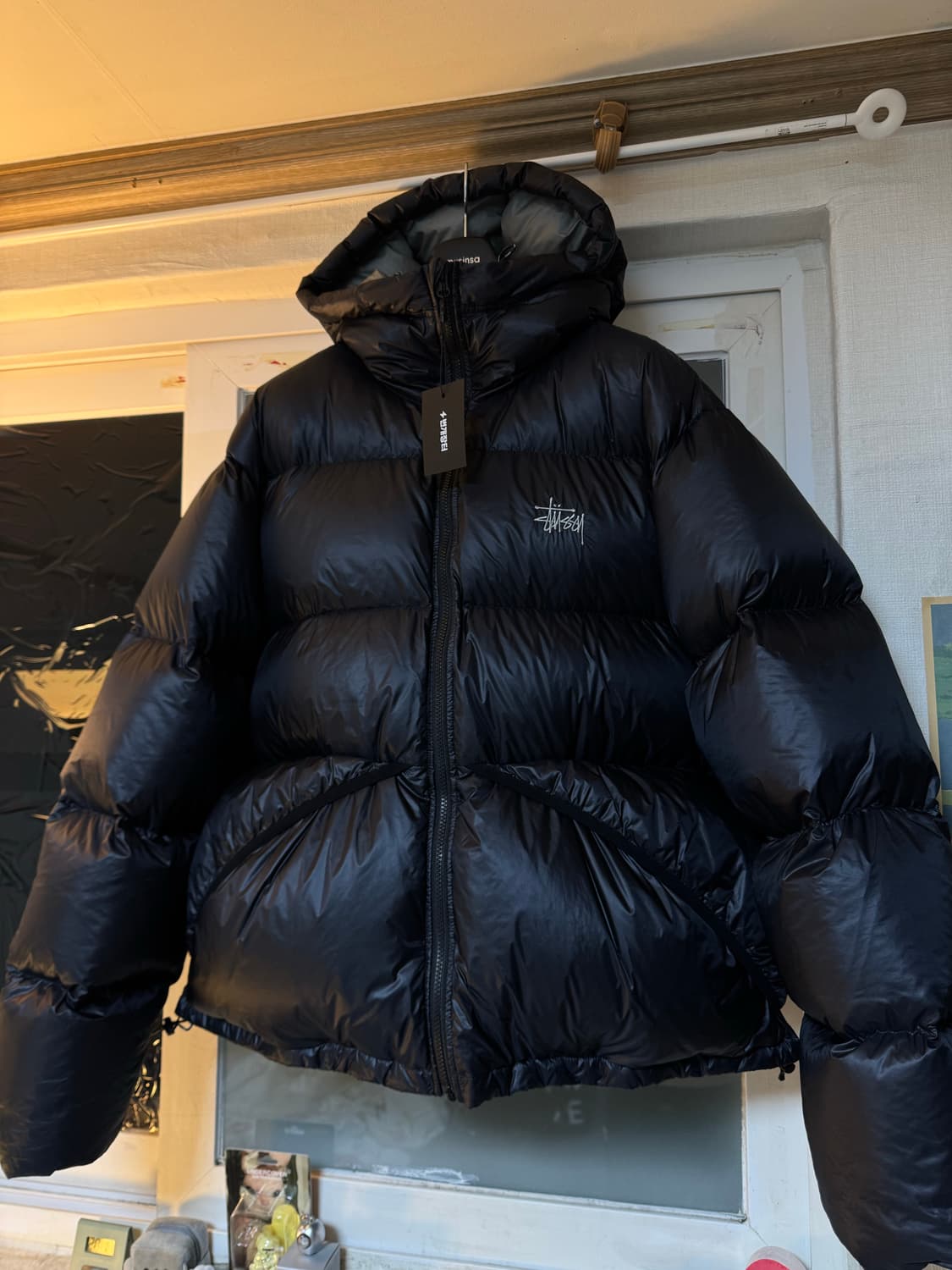 [XL] 스투시 다운 파카 마이크로 립스탑 팬텀 블랙 상품이미지1