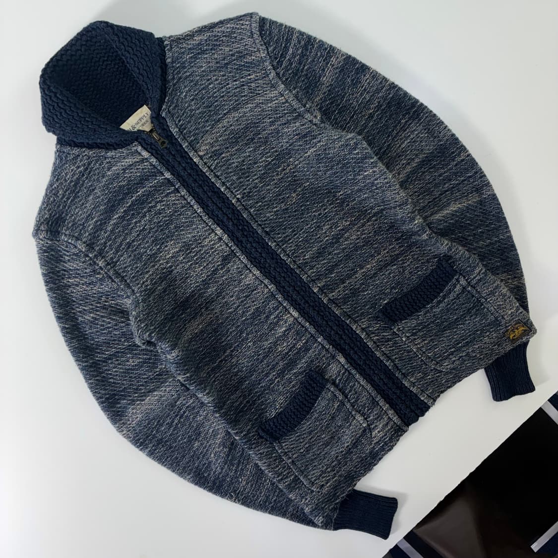 Polo  데님 앤 서플라이 숄카라 네이비 니트집업  상품이미지2
