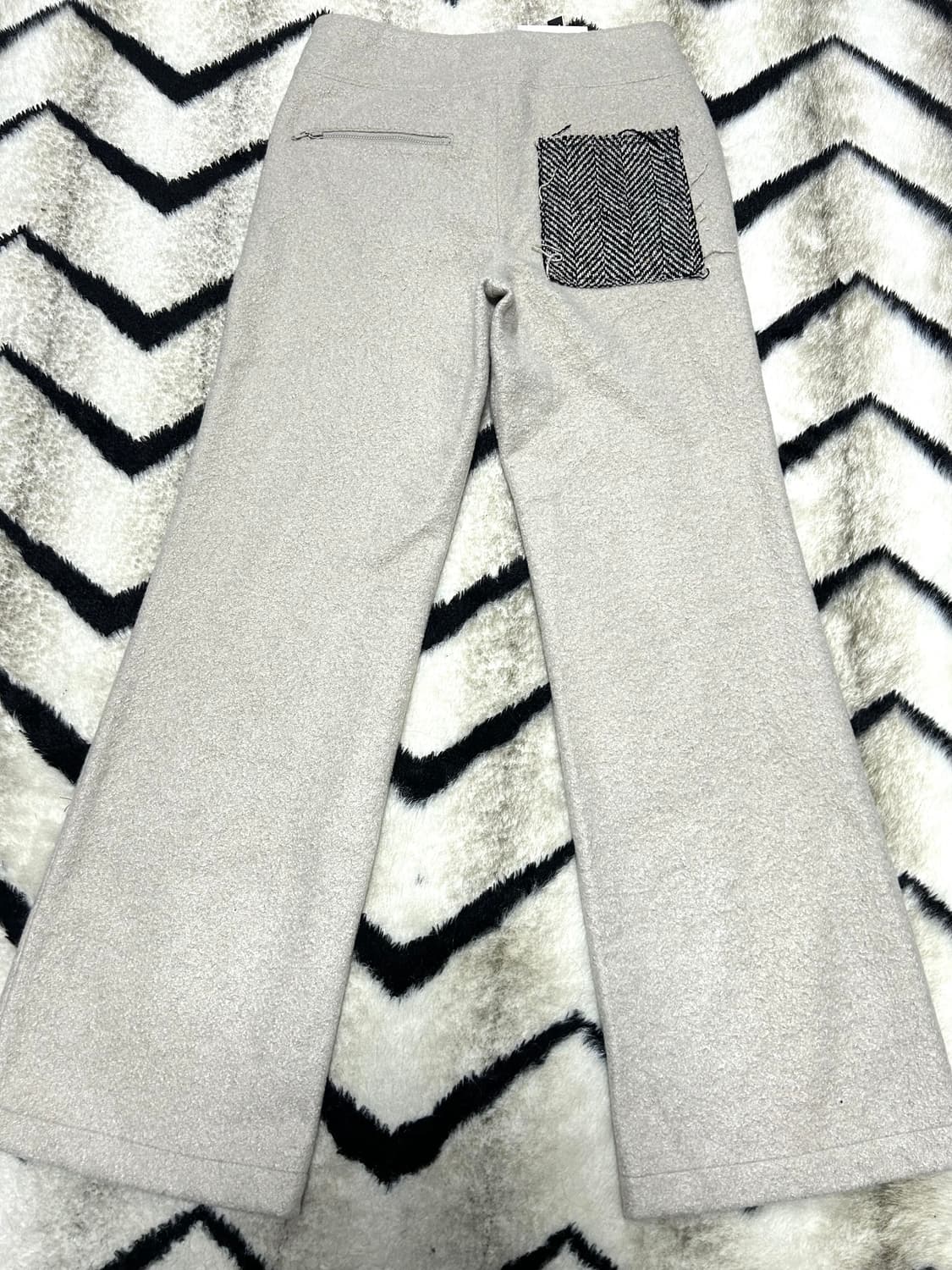 [1]더오픈프로덕트 Raw-Cut 울 패치워크 팬츠/베이지 상품이미지4