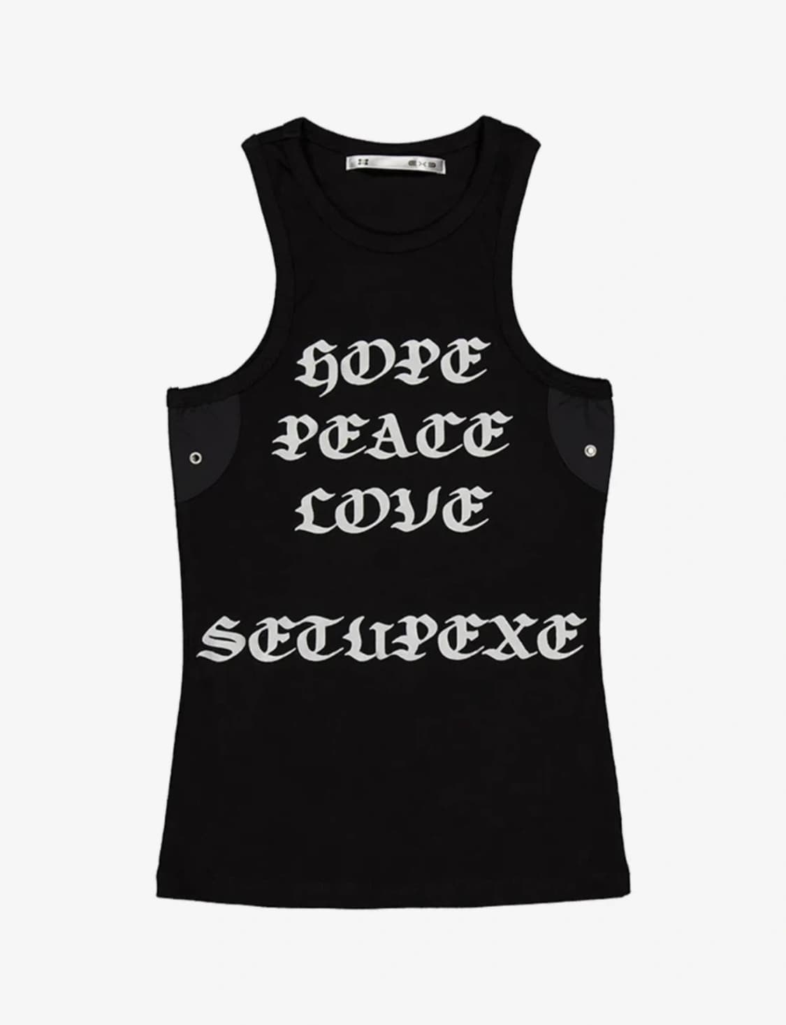 셋업이엑스이 HOPE PEACE LOVE SL 나시 블랙 상품이미지1