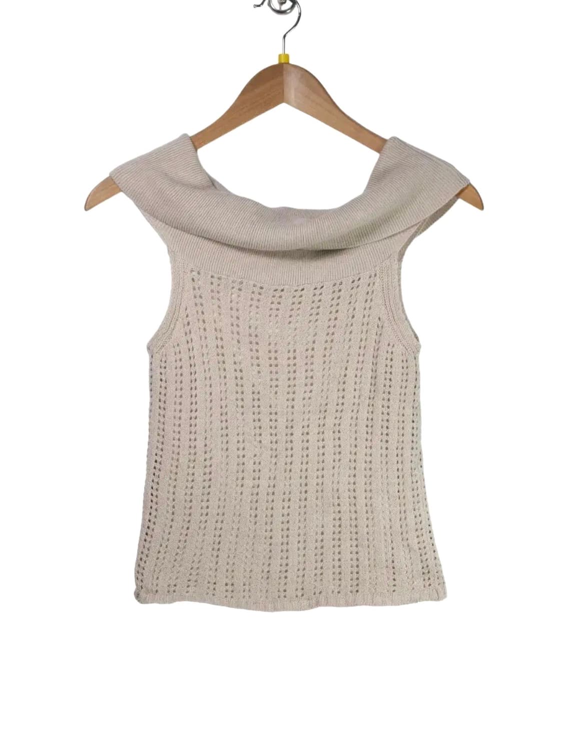 LIP SERVICE 립서비스 베이지 슬리브리스 니트 탑 상품이미지1