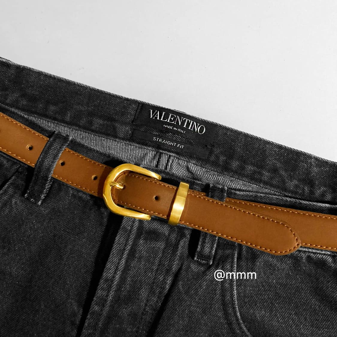 [Unisex]골드링 이태리 가죽 벨트 카멜 상품이미지2