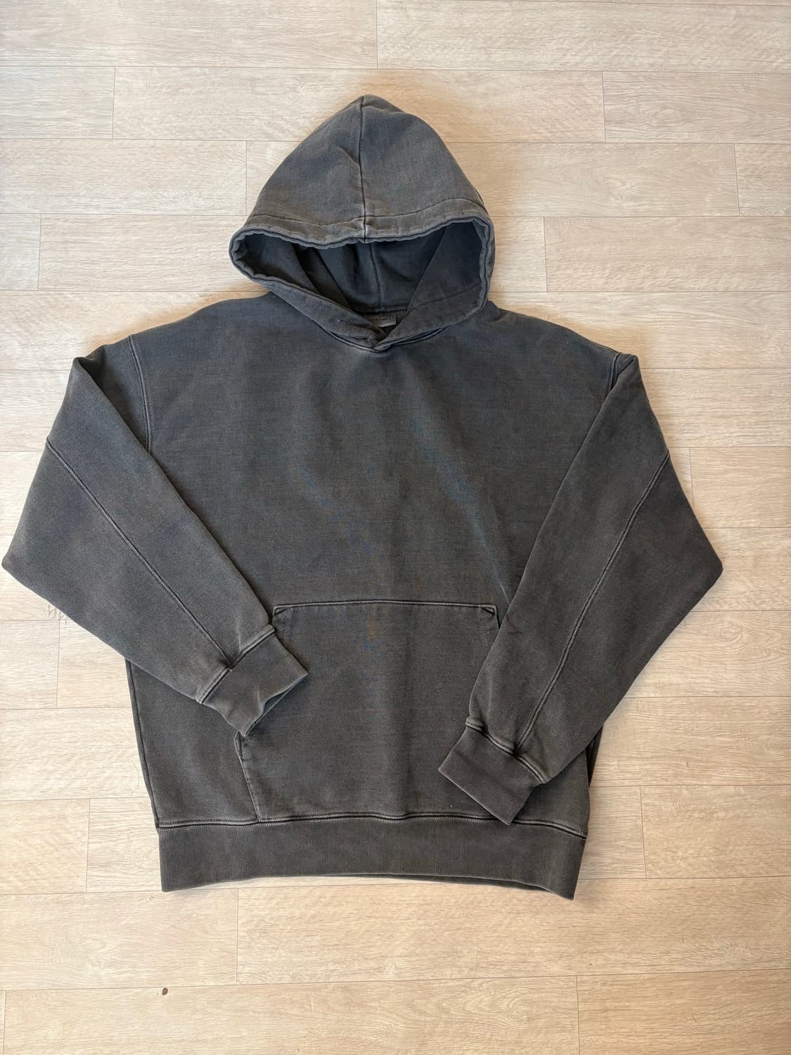 소버먼트 980G 피그먼트 컷 후드티 차콜 M 상품이미지1