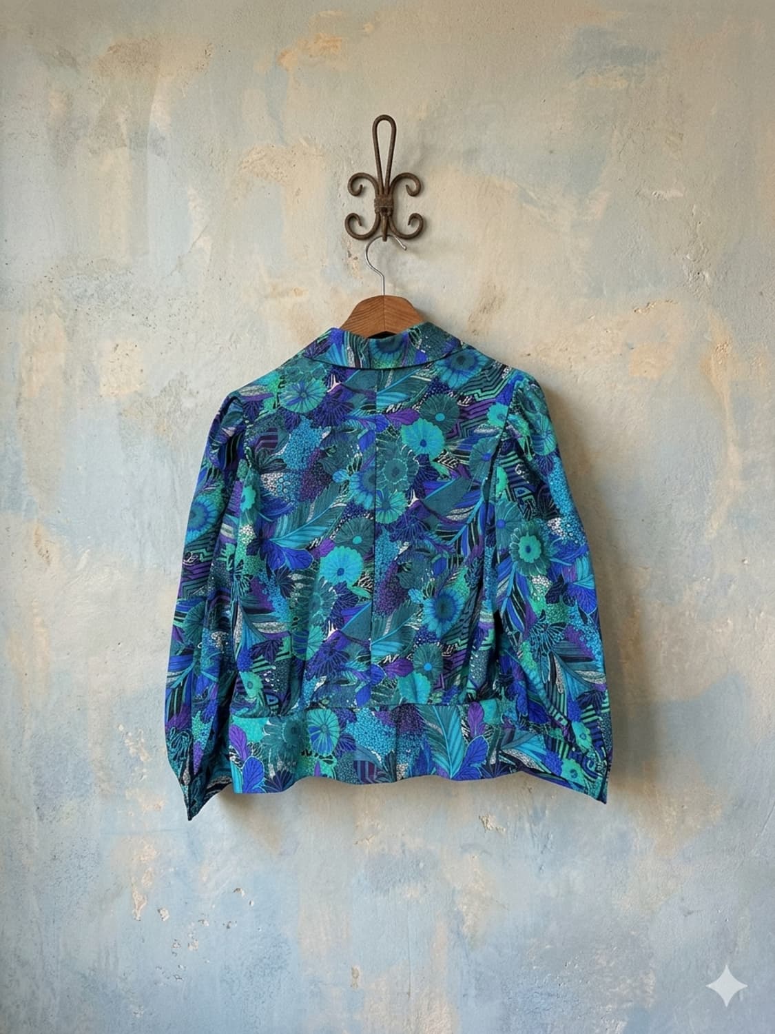 US 레트로 플라워패턴 블라우스 상품이미지2