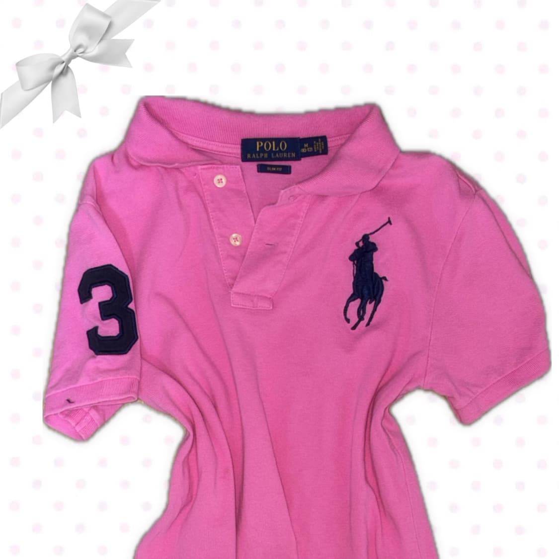 핫핑크 폴로 빅포니 카라 반팔 상의👚🩷 상품이미지2