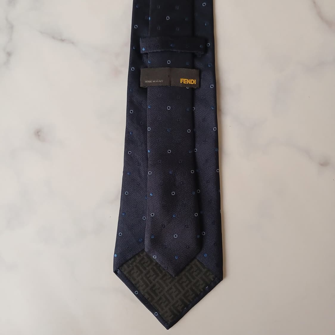 펜디 실크 네이비 주카 패턴 넥타이 9cm S~A+등급 E727 상품이미지8