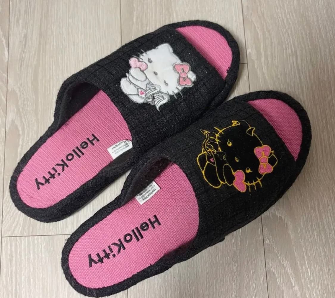 천사키티 악마키티 고전 트위드 슬리퍼 고전키티 상품이미지1