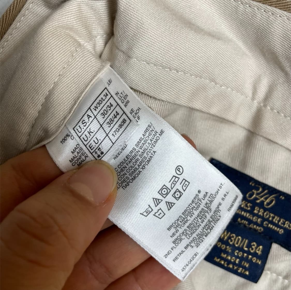 브룩스브라더스 베이지 346 클래식 치노 팬츠 W30 L34 상품이미지4