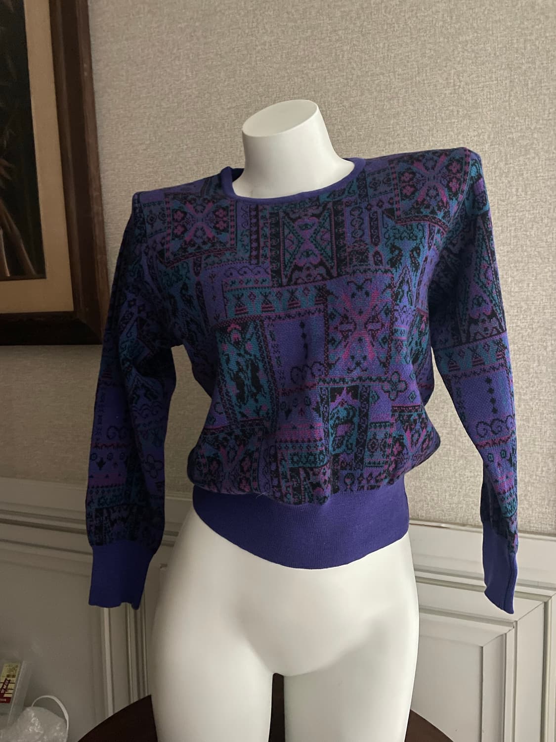 빈티지 패턴 니트 xs-s 상품이미지3