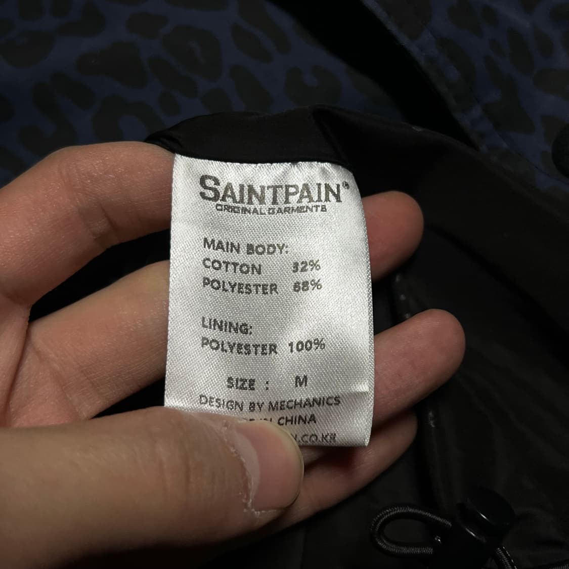 세인트페인 레오파드 패턴 푸퍼 패딩 점퍼 [파스텔 네이비] M/95 상품이미지6