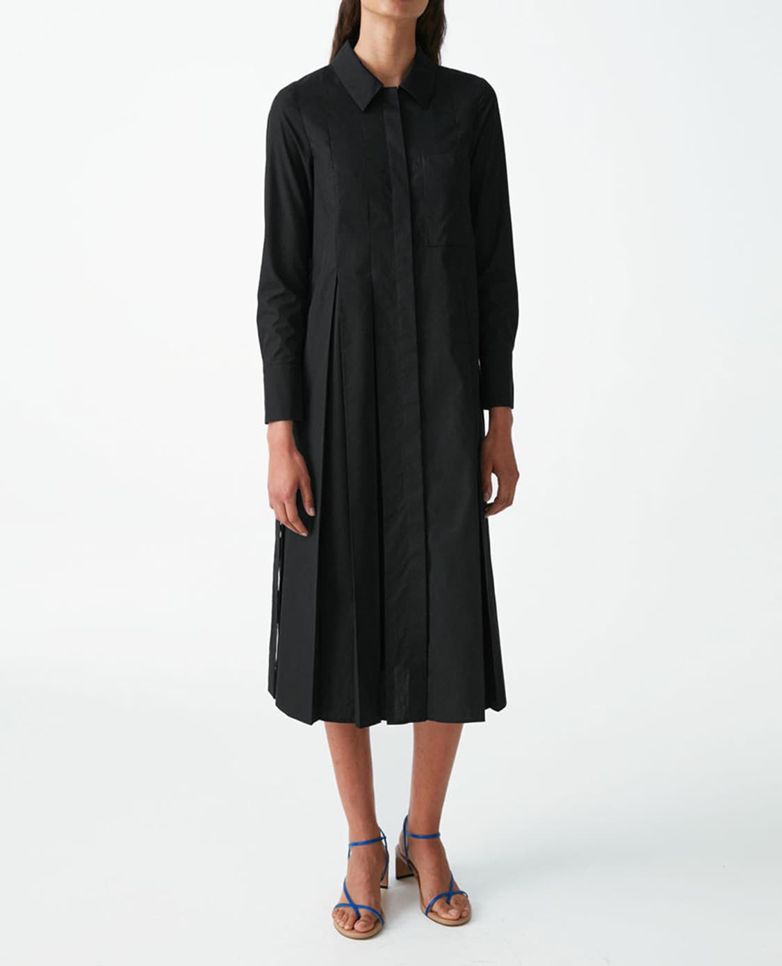 Cos 코스 플리츠 코튼 셔츠 원피스xs 32 상품이미지2