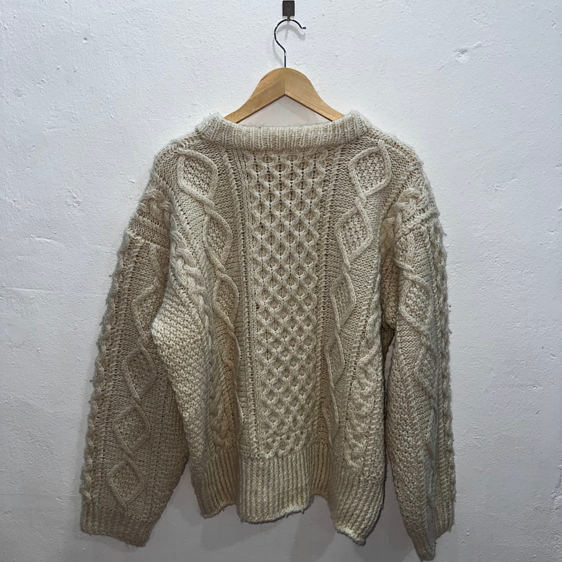 빈티지 핸드메이드 피셔맨 헤비 울 니트L 상품이미지6